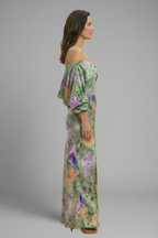 Women's Elegant Long Sleeve Detachable Scarf Maxi Dress