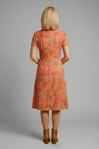 Women's Casual Short Sleeve Printed Midi Dress