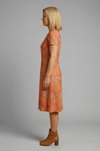 Women's Casual Short Sleeve Printed Midi Dress