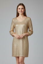 Women’s Mini Dress with Round Neck and Long Sleeves