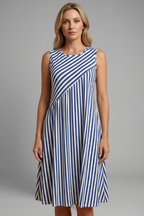 Women's Cool Striped Relaxed Fit Sleeveless Maxi Dress