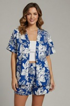 Women’s Two Piece Set with Open Front Top and Shorts