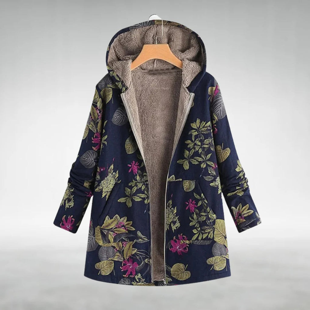 Women's Floral Print Fleece Jacket