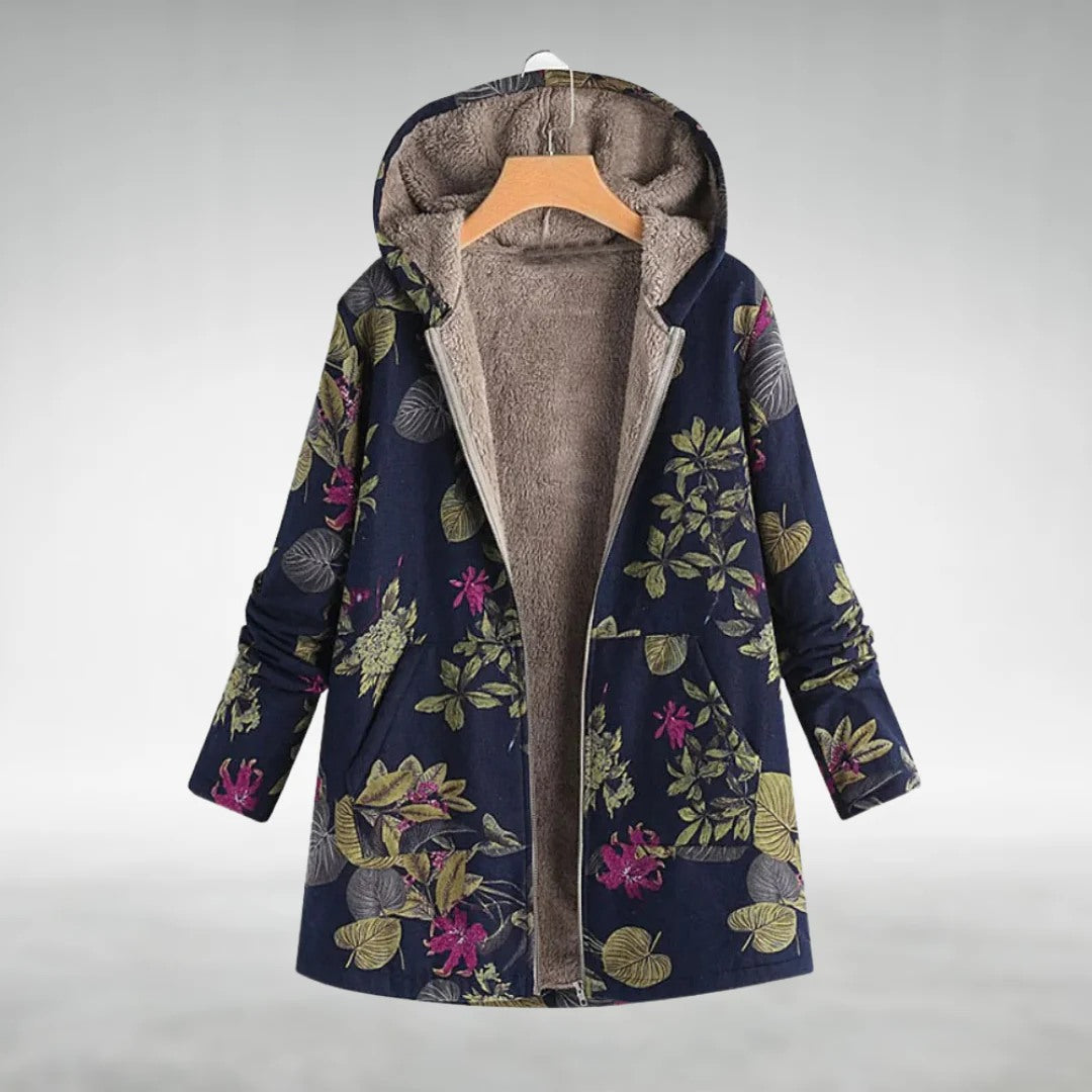 Women's Floral Print Fleece Jacket