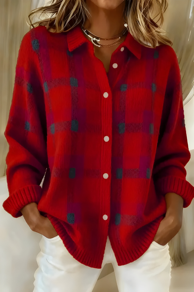 Carveth | Women's Plaid Button-Up Cardigan Sweater
