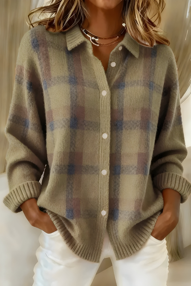 Carveth | Women's Plaid Button-Up Cardigan Sweater