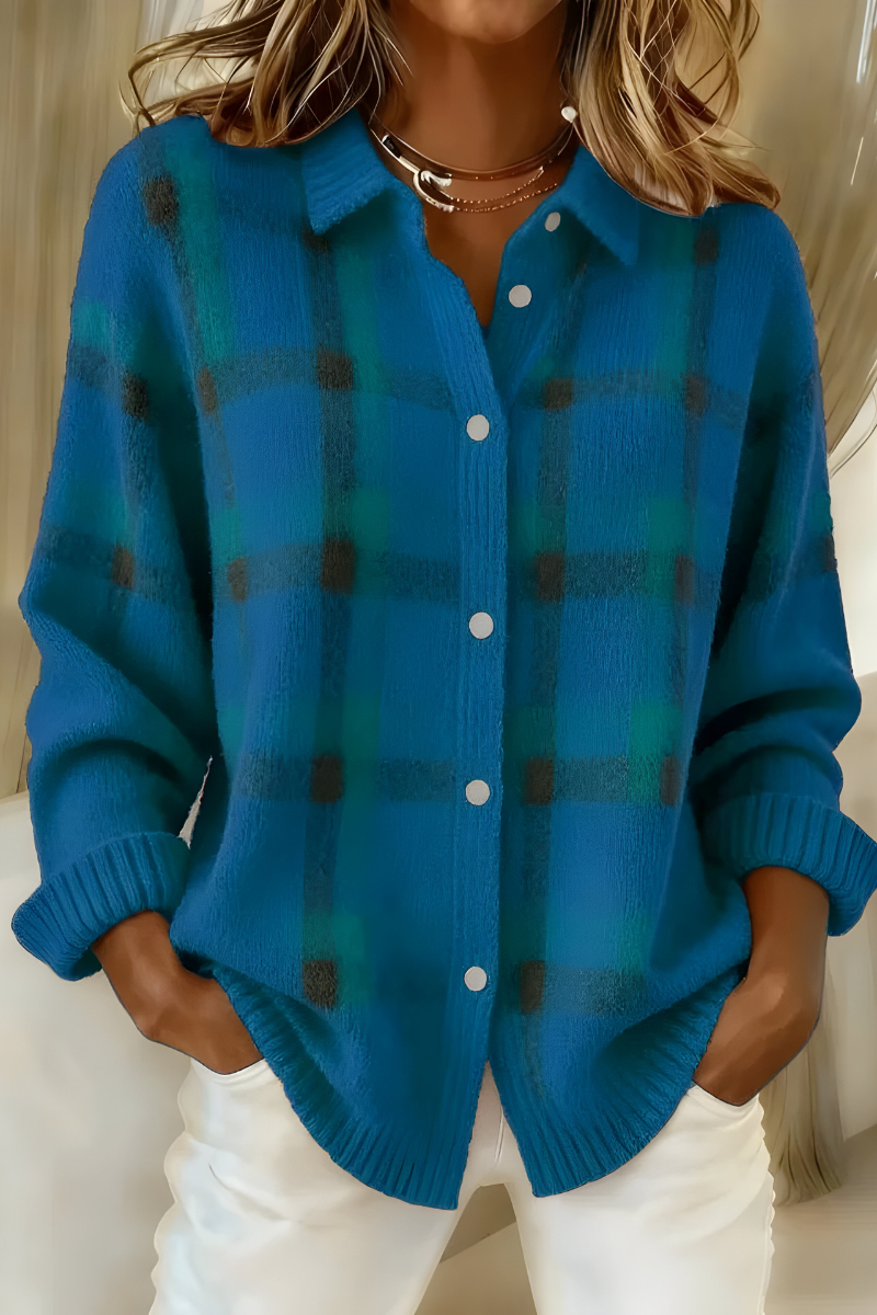 Carveth | Women's Plaid Button-Up Cardigan Sweater