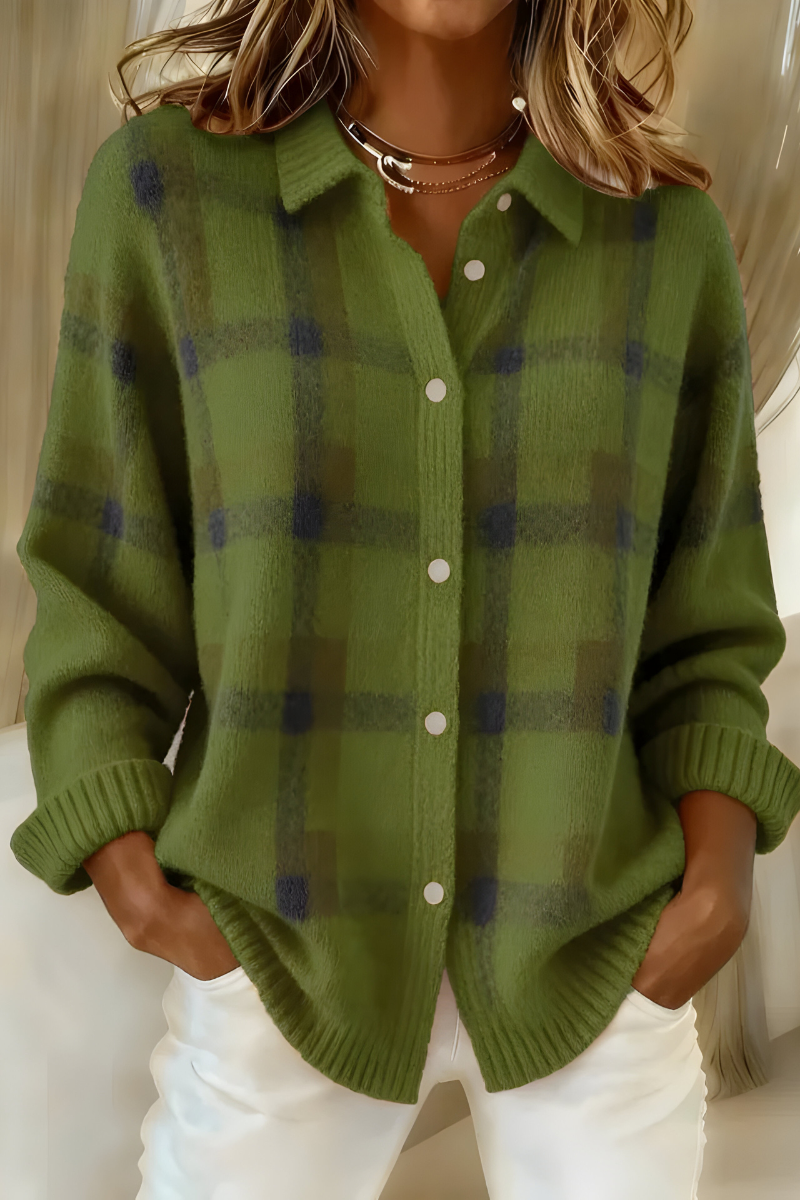 Carveth | Women's Plaid Button-Up Cardigan Sweater
