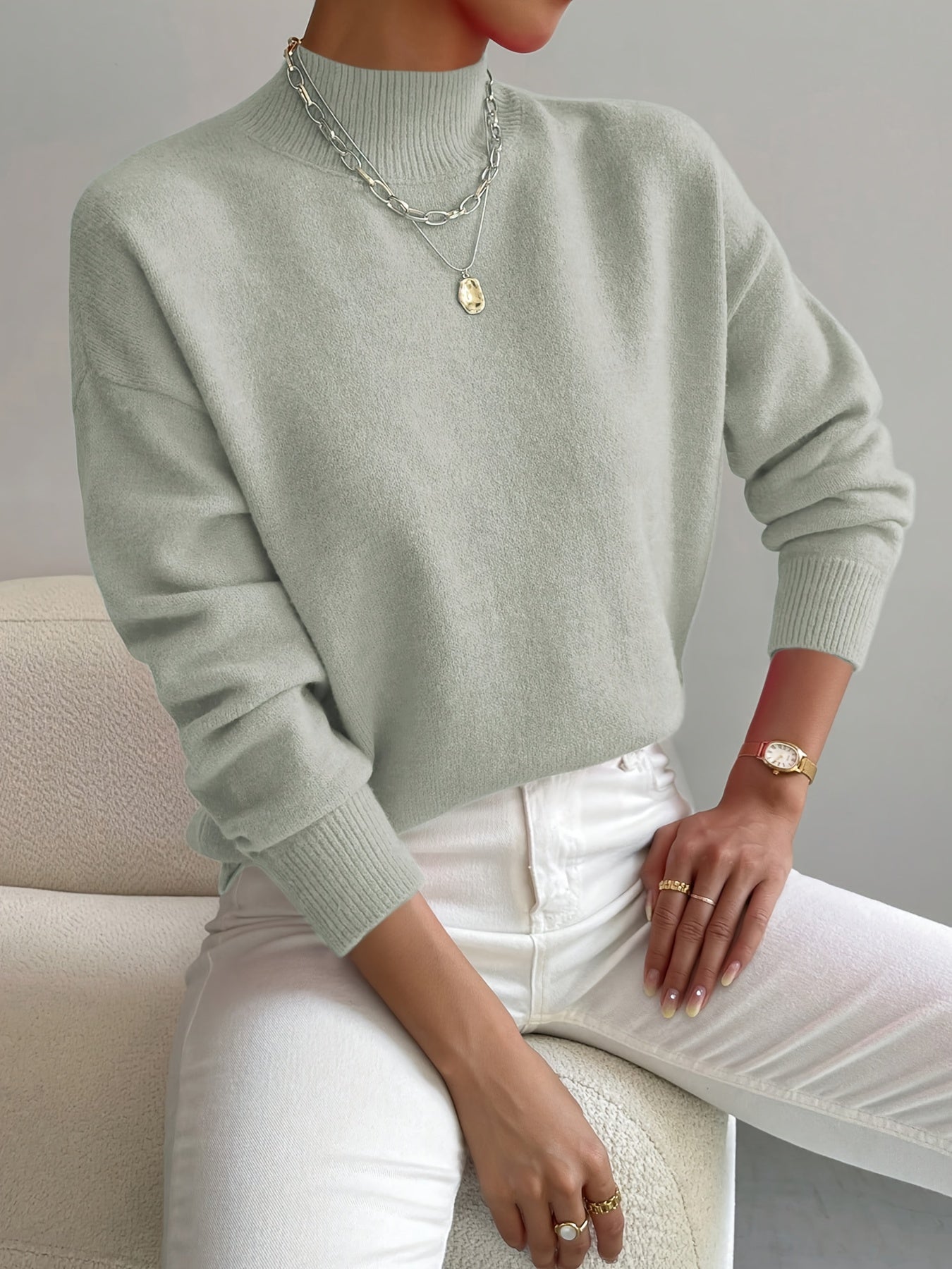 Cassia | Women's Mock Neck Pullover Sweater