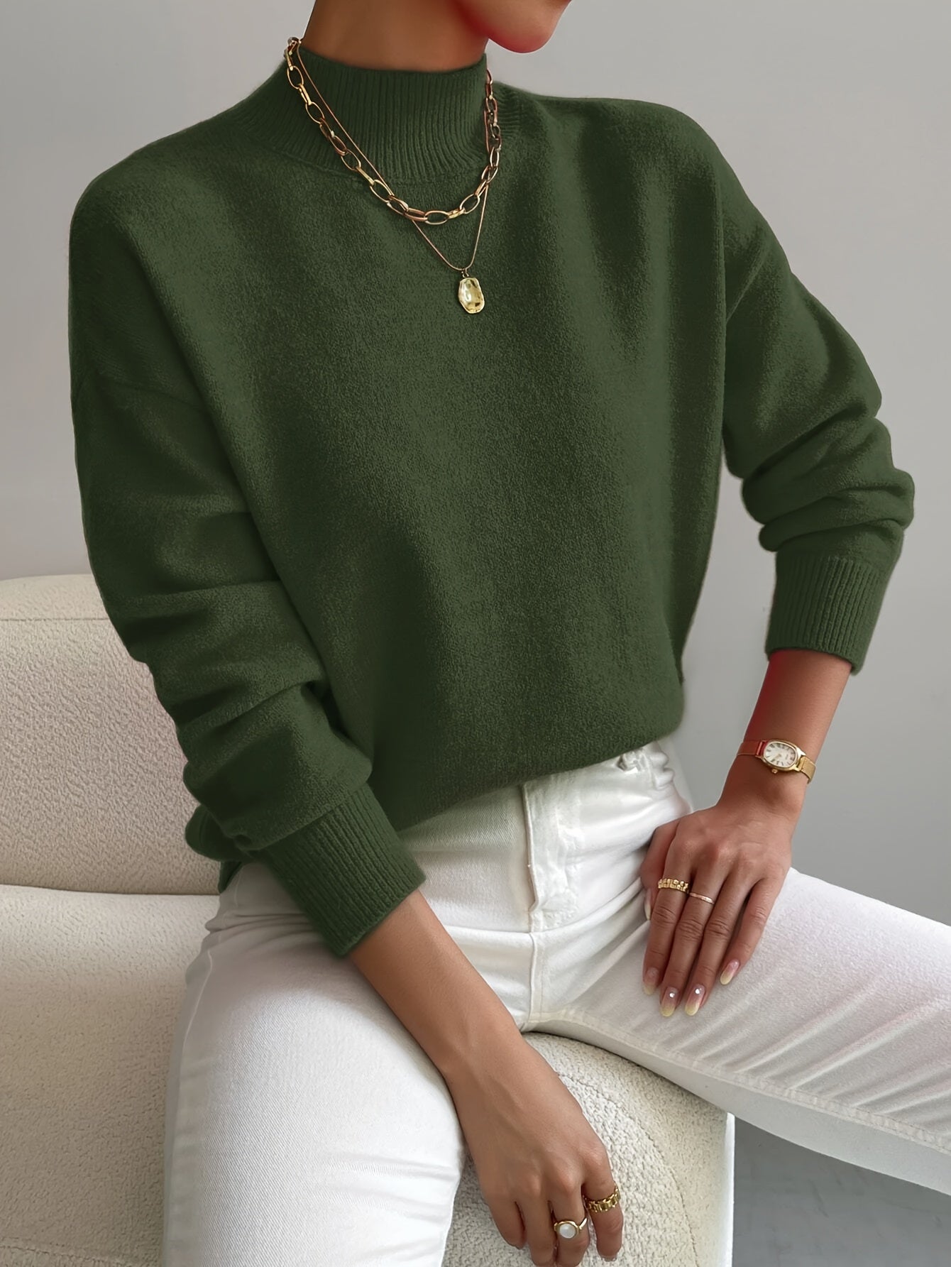 Cassia | Women's Mock Neck Pullover Sweater