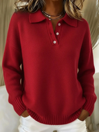 Women's Classic Button Turtleneck Sweater