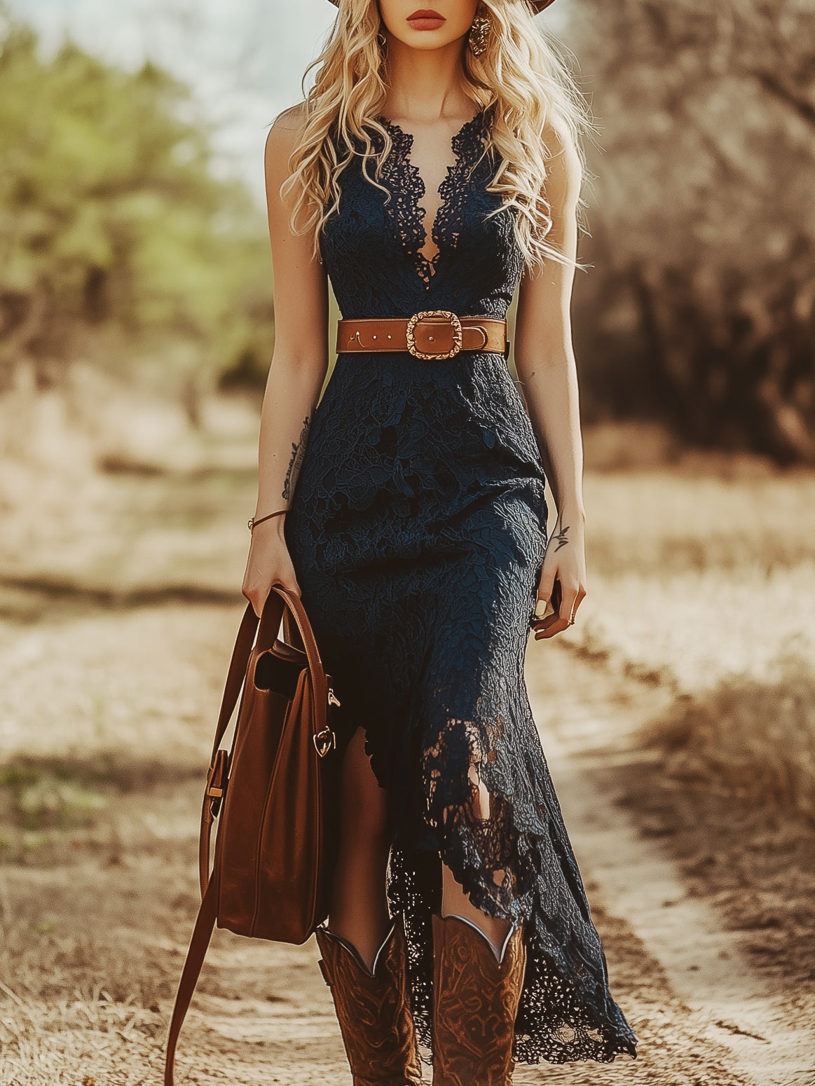 Women's V-Neck Sleeveless Midi Dress