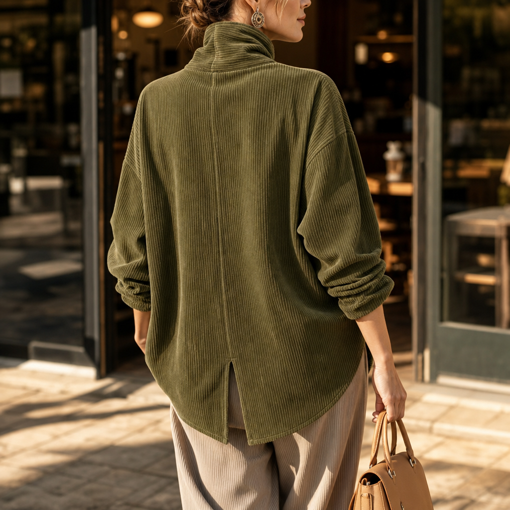 Tina | Women's Asymmetric Corduroy Top