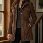 Women's Longline Suede Utility Jacket