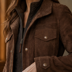 Women's Longline Suede Utility Jacket