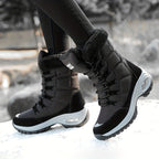 Kris | Women’s Faux Fur Cuff Lace-Up Mid-Calf Snow Boots