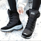 Kris | Women’s Faux Fur Cuff Lace-Up Mid-Calf Snow Boots