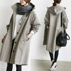 Women's Waterproof Hooded Longline Trench Coat