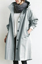 Women's Waterproof Hooded Longline Trench Coat