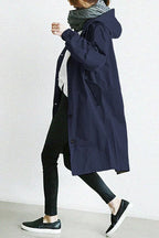 Women's Waterproof Hooded Longline Trench Coat