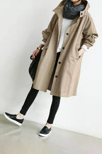 Women's Waterproof Hooded Longline Trench Coat