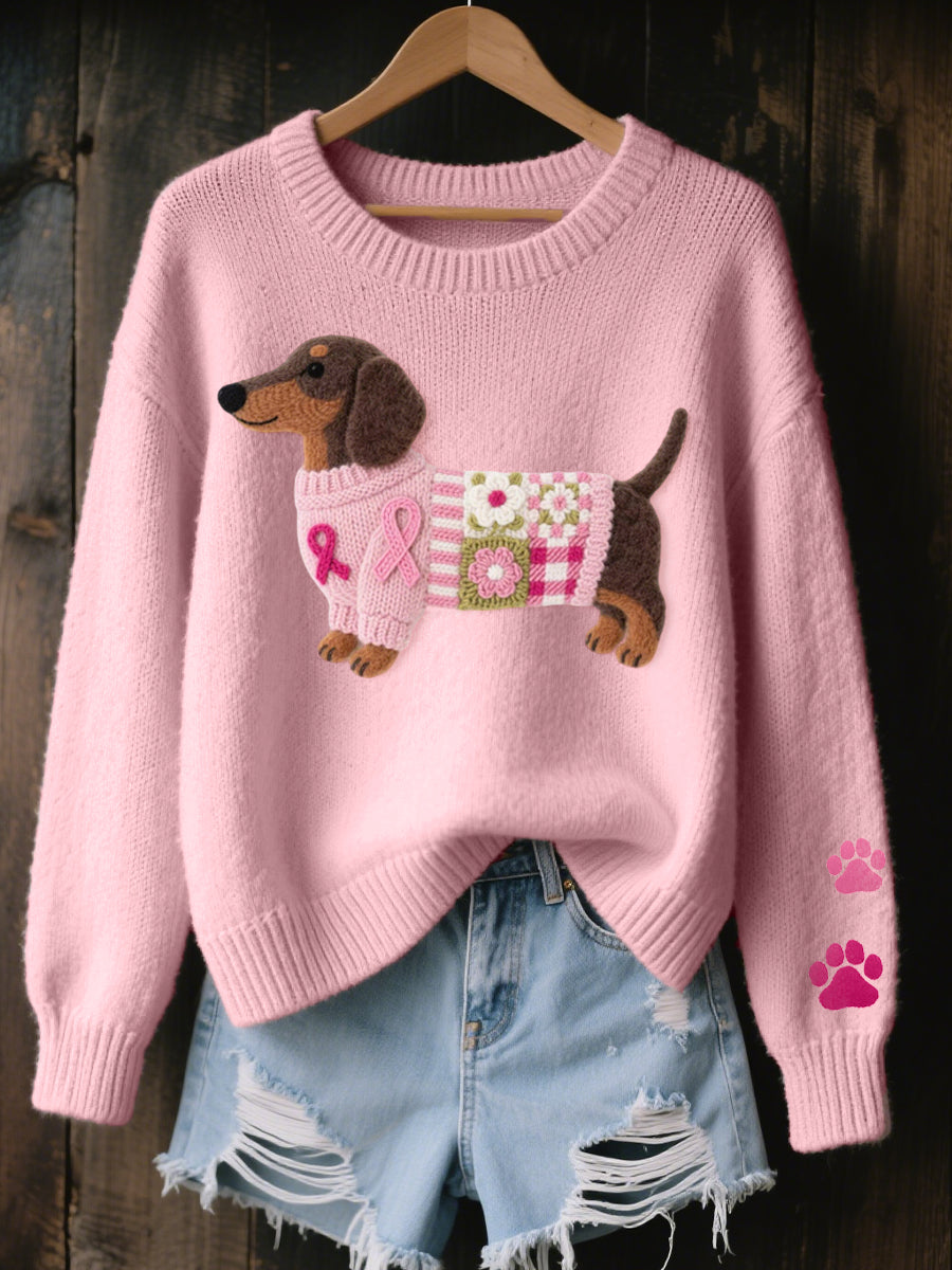 Naoni | Women's Dachshund Graphic Knit Sweater