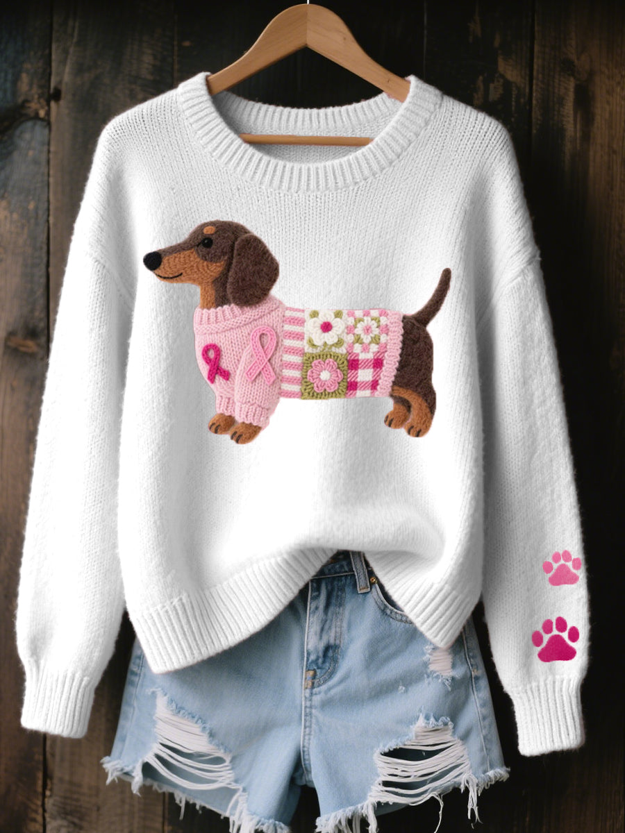 Naoni | Women's Dachshund Graphic Knit Sweater