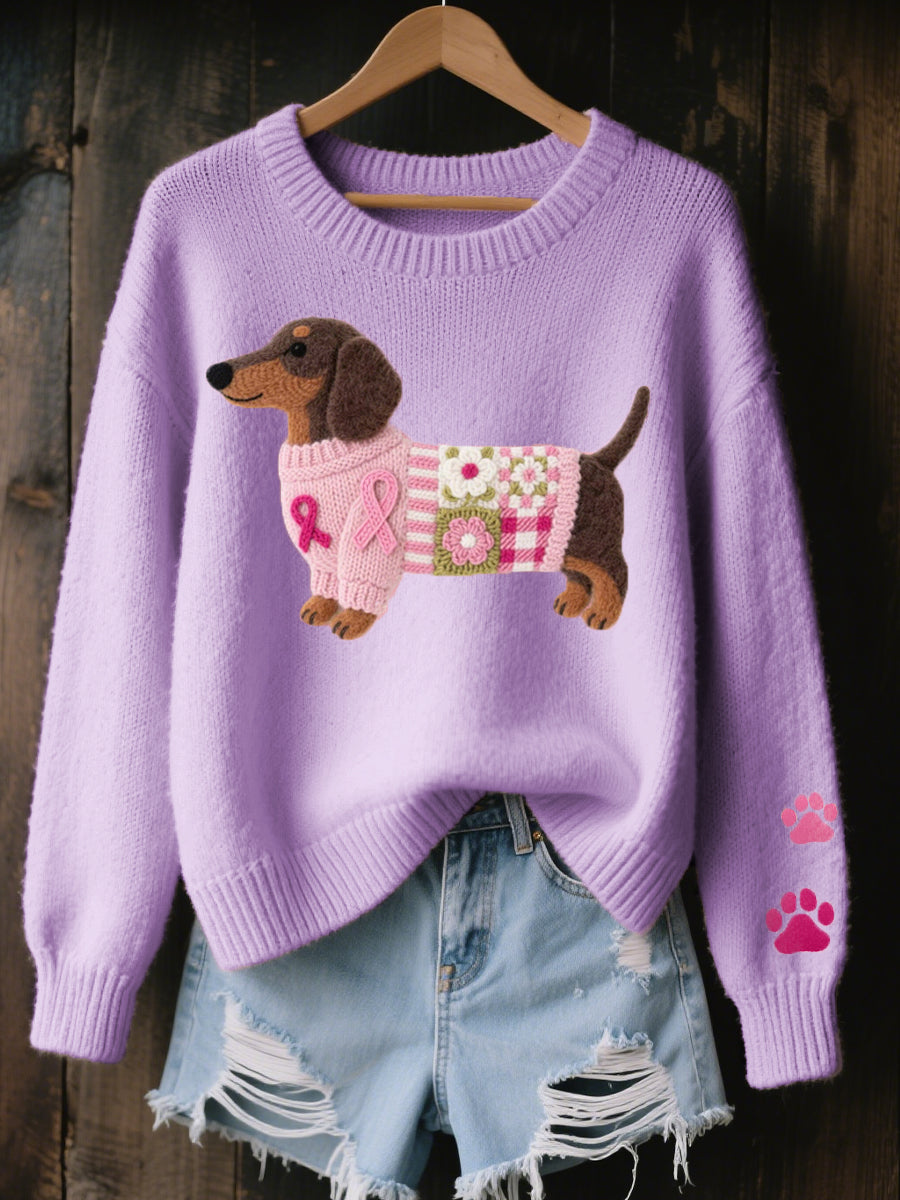 Naoni | Women's Dachshund Graphic Knit Sweater