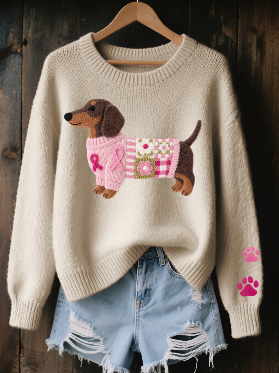 Naoni | Women's Dachshund Graphic Knit Sweater