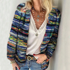 Pemba | Women's Multicolor Open Front Knit Cardigan