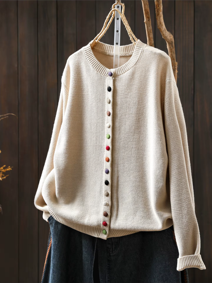 Solène | Women's Relaxed Fit Button-Up Cardigan