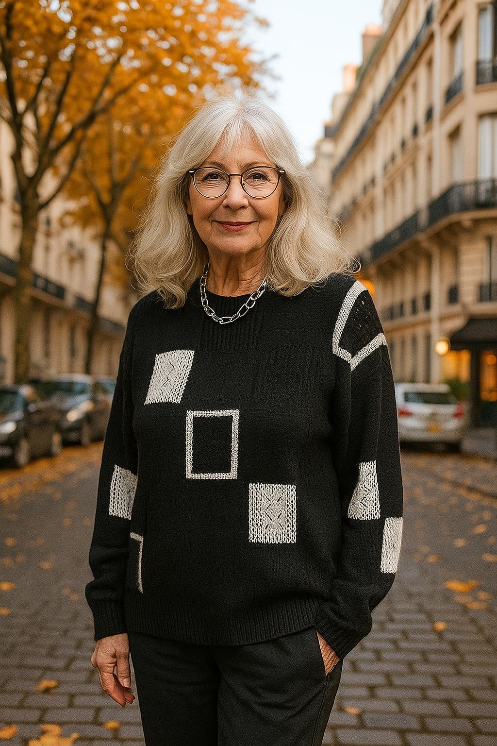 Thessaly | Women's Patchwork Knit Pullover Sweater