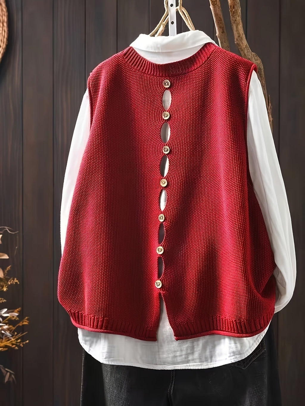 Vanthea | Women's Knit Sweater Vest and Shirt Set