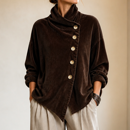 Tina | Women's Asymmetric Corduroy Top