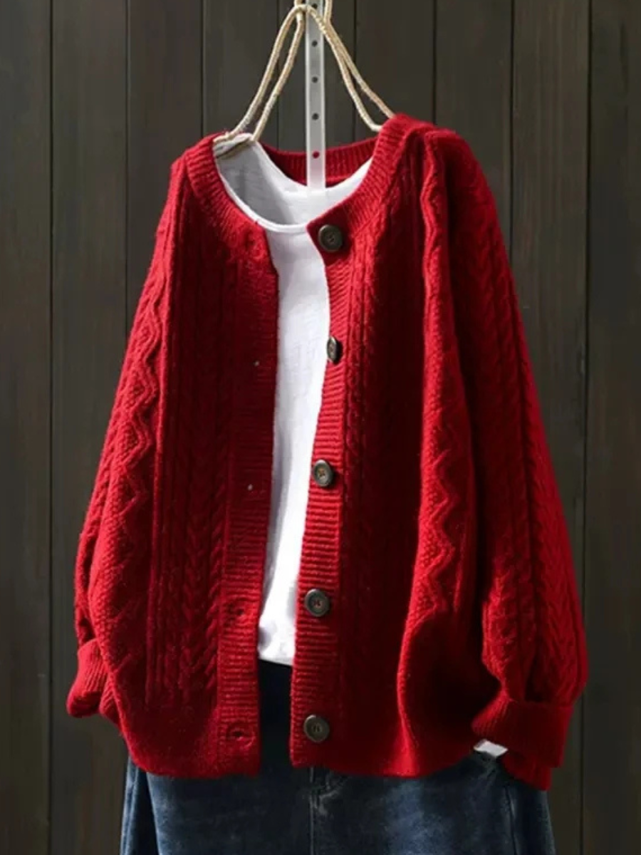 Veradis | Women's Oversized Cable Knit Cardigan