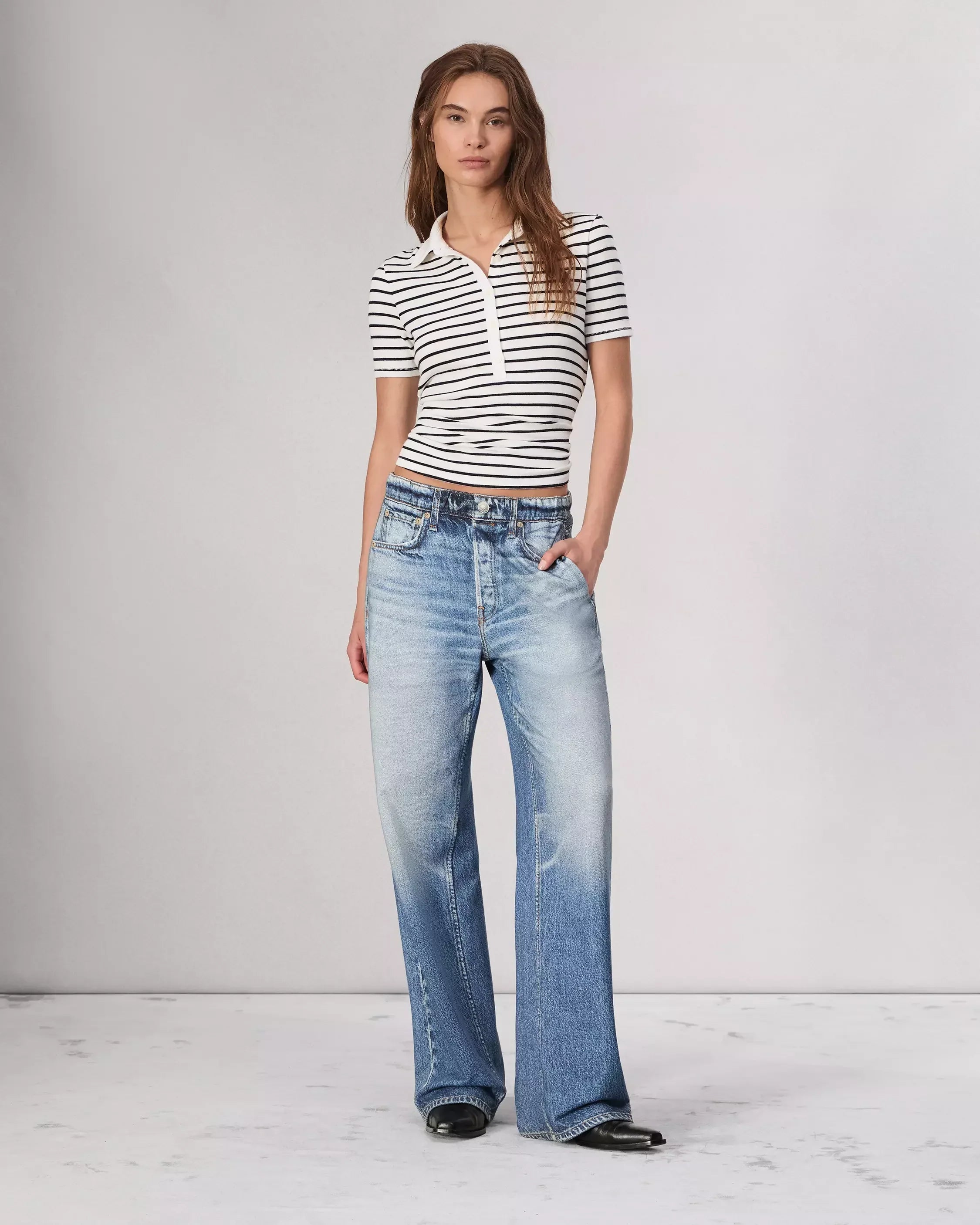 Women's Denim Jeans | Wide Leg Baggy Vintage Wash