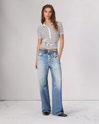 Women's Denim Jeans | Wide Leg Baggy Vintage Wash