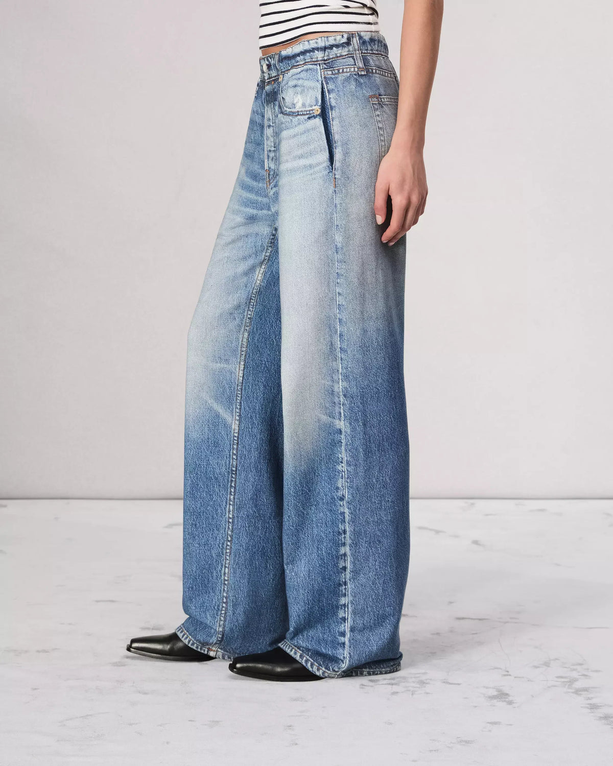 Women's Denim Jeans | Wide Leg Baggy Vintage Wash