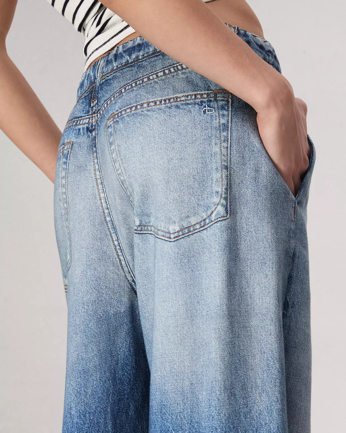 Women's Denim Jeans | Wide Leg Baggy Vintage Wash