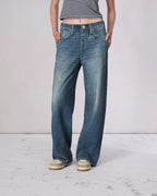 Women's Denim Jeans | Wide Leg Baggy Vintage Wash