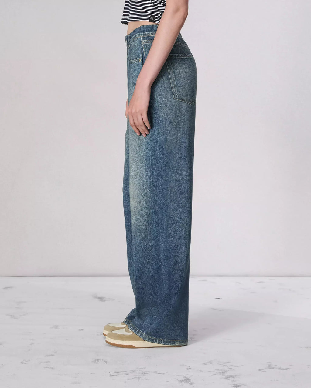 Women's Denim Jeans | Wide Leg Baggy Vintage Wash
