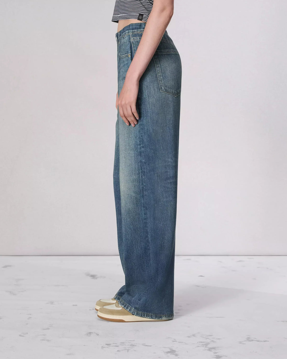 Women's Denim Jeans | Wide Leg Baggy Vintage Wash