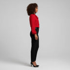 Women's Relaxed Fit Bow Tie Neck Long Sleeve Blouse