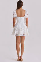 Women's Summer Wedding Guest White Mini Dress